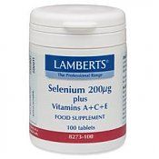 Lamberts Selen 200 mcg + Vitamin A+C+E