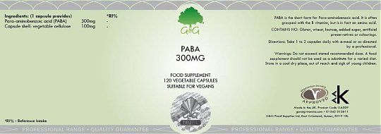 G&G PABA (Paraaminobenzoesäure) 300 mg