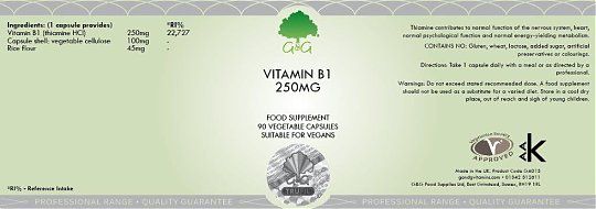 G&G Vitamin B1-Thiamin 250 mg