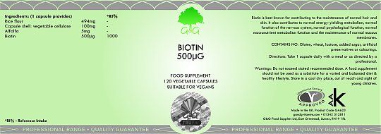 G&G Biotin 500 mcg