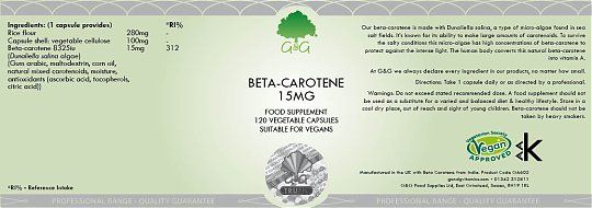 G&G Beta Carotin 15 mg